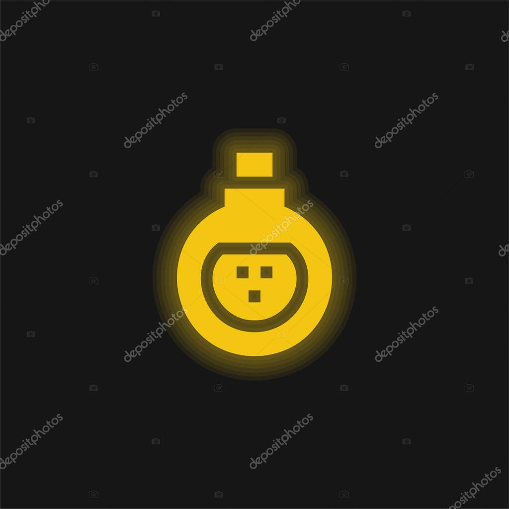 Antidote yellow glowing neon icon