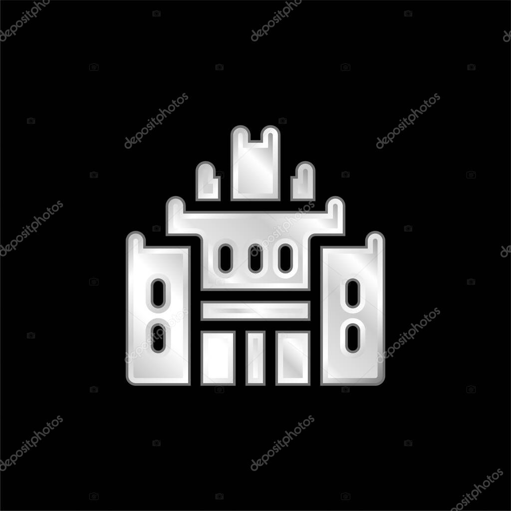 African Heritage House silver plated metallic icon