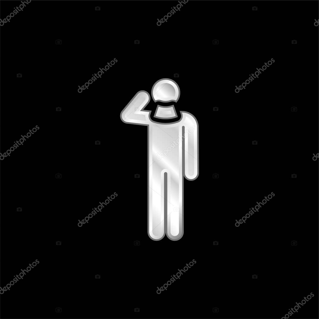 Accident silver plated metallic icon