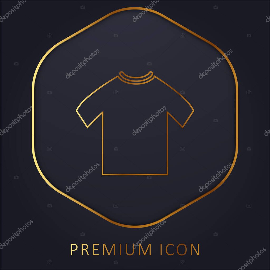 Black Male T Shirt golden line premium logo or icon