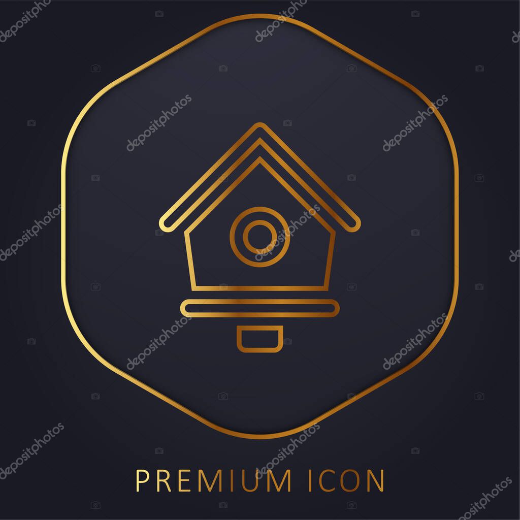 Bird House golden line premium logo or icon