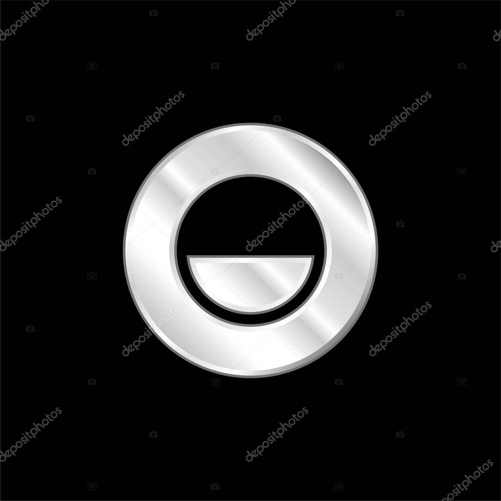 Black And White silver plated metallic icon