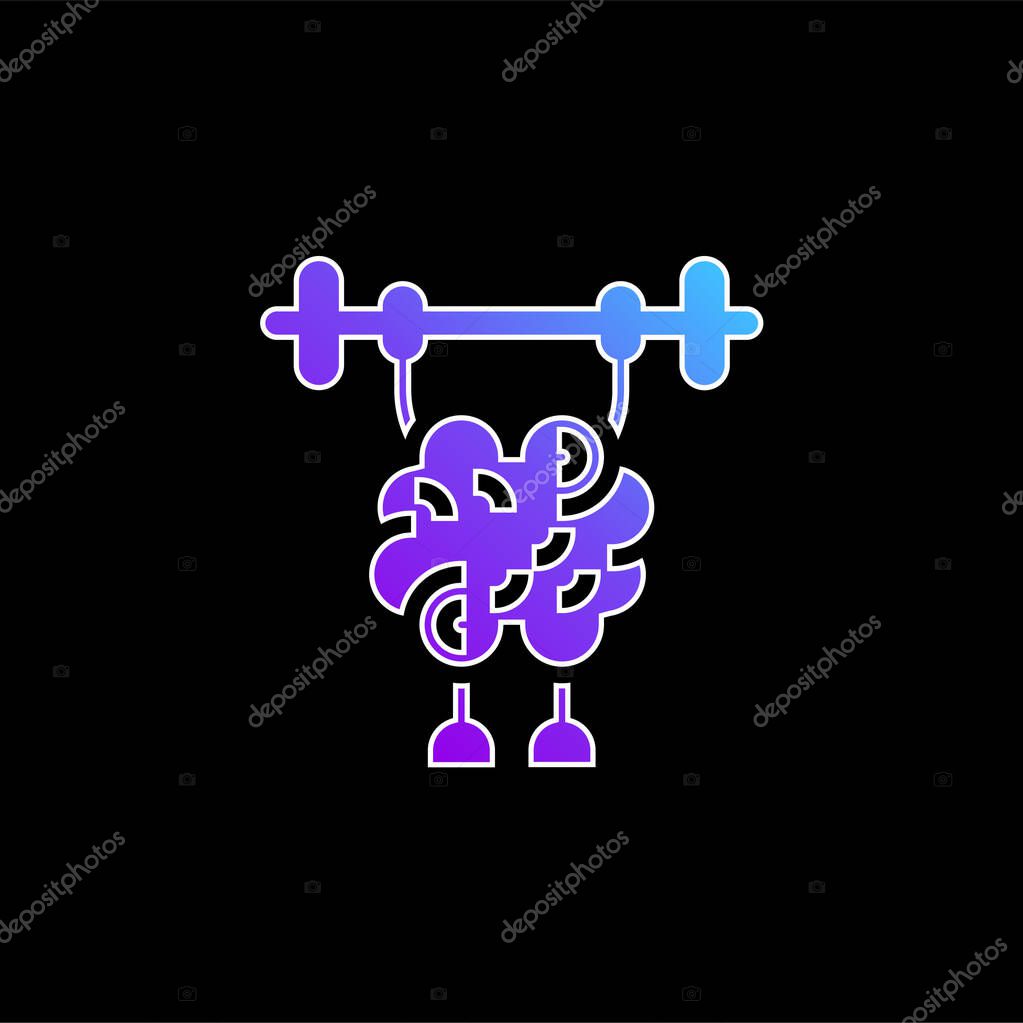 Brain blue gradient vector icon