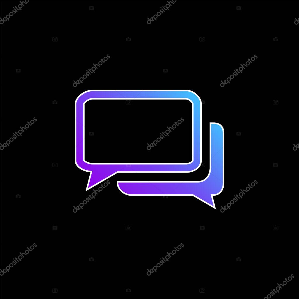 Black And White Chat Bubbles blue gradient vector icon