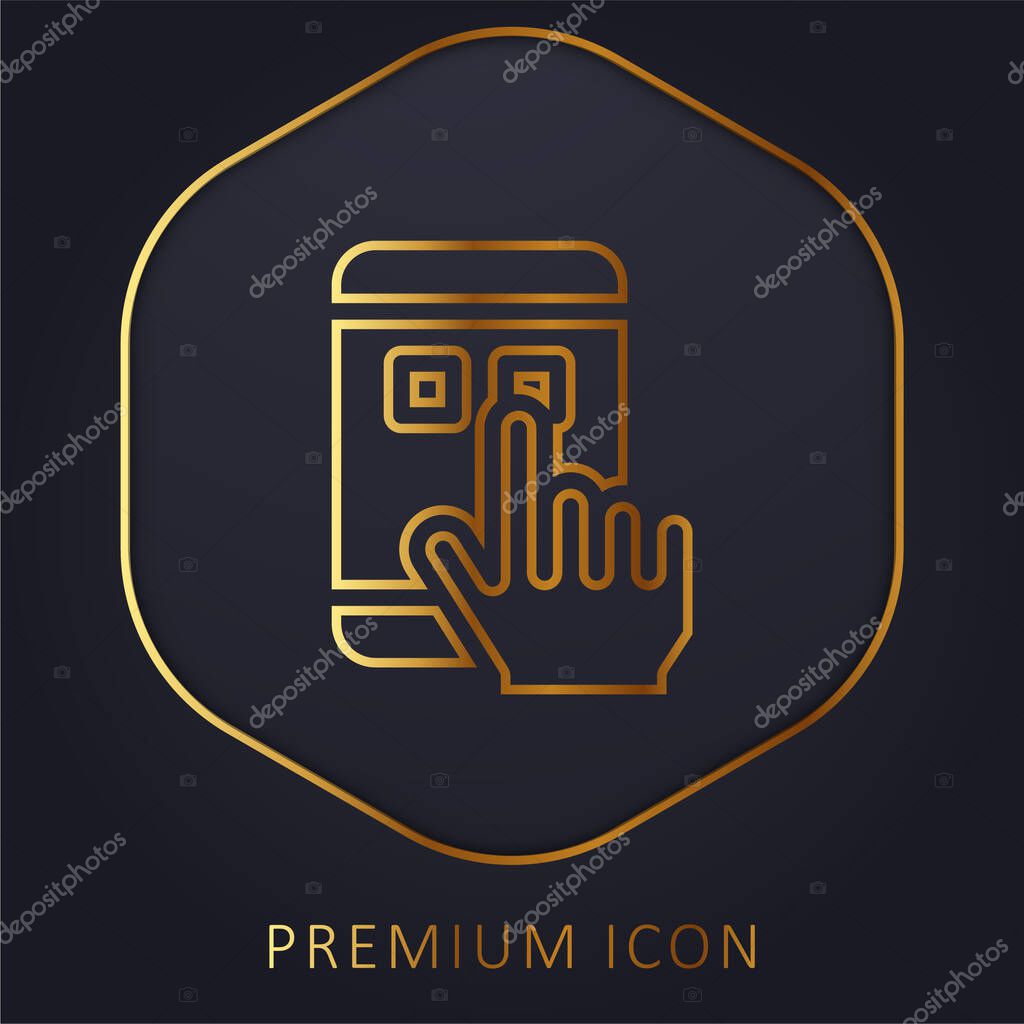 App golden line premium logo or icon
