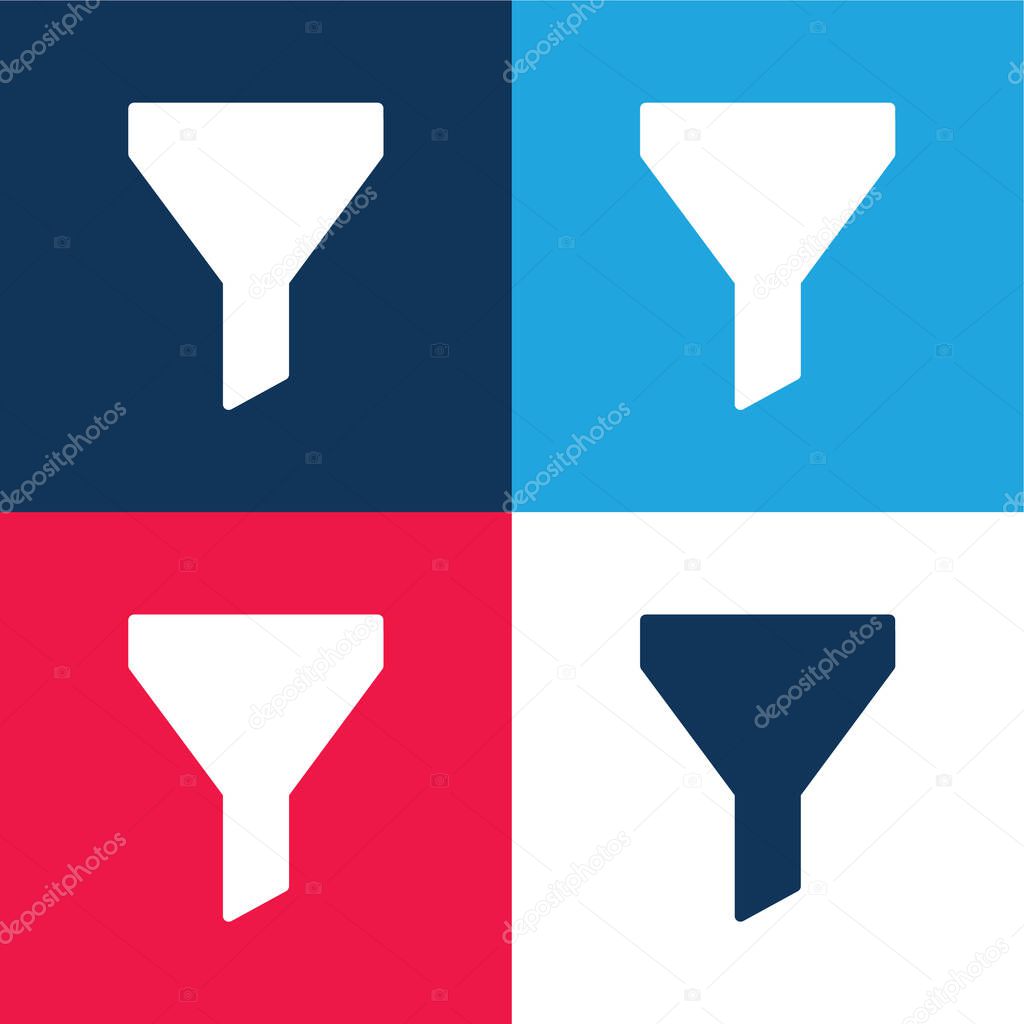 Big Funnel blue and red four color minimal icon set