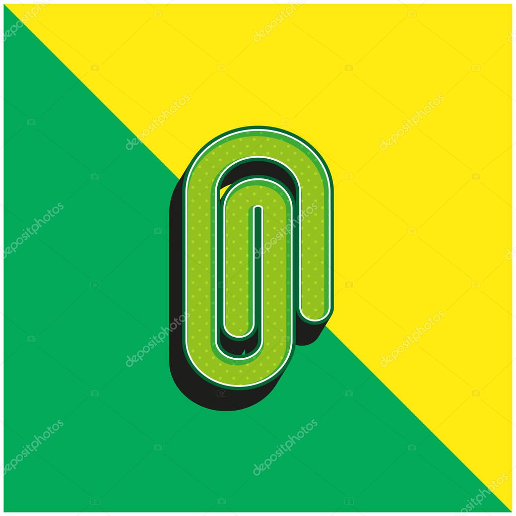 Attachment Interface Symbol Green and yellow modern 3d vector icon logo