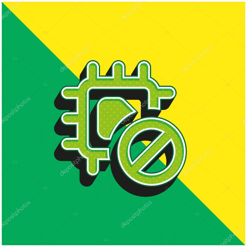 Banned Green and yellow modern 3d vector icon logo