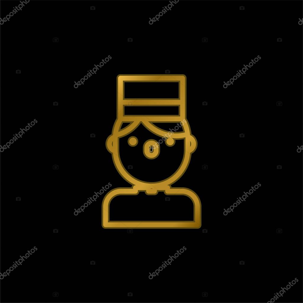 Bellboy gold plated metalic icon or logo vector