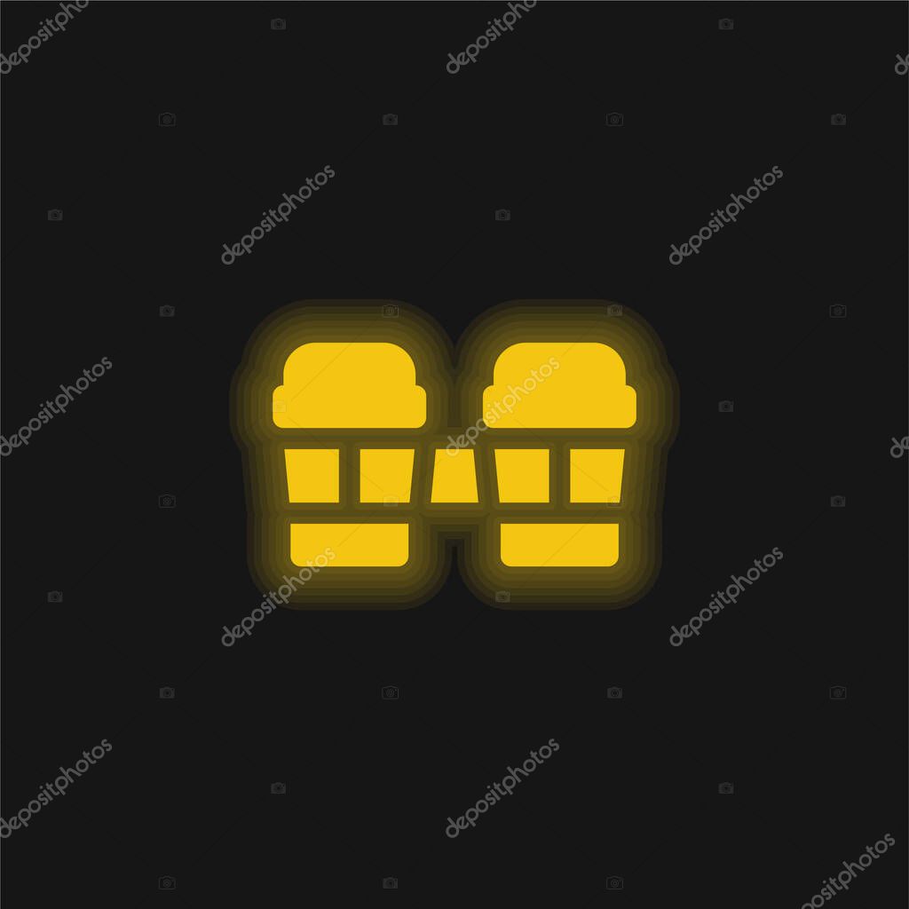 Bongos yellow glowing neon icon