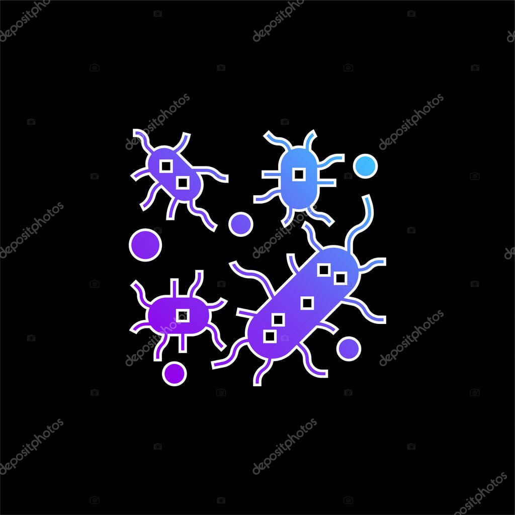 Bacteria blue gradient vector icon