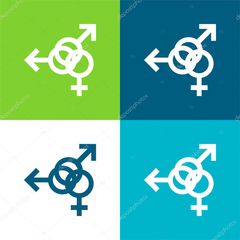 Bisexual Flat four color minimal icon set