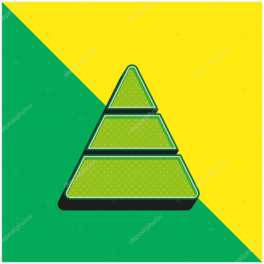 Analytics Green and yellow modern 3d vector icon logo
