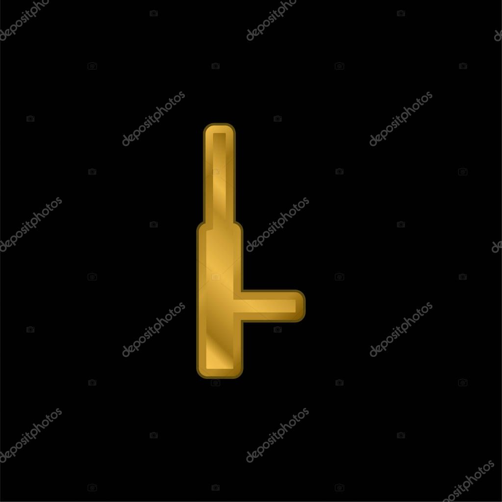 Baton gold plated metalic icon or logo vector