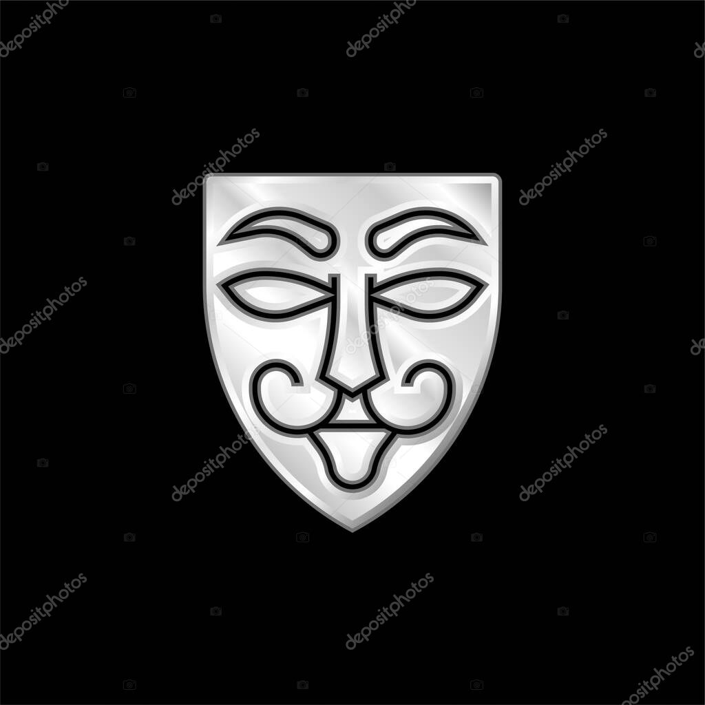 Anonymous silver plated metallic icon