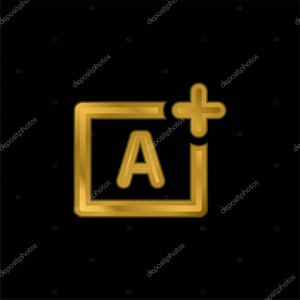 Aperture Priority gold plated metalic icon or logo vector