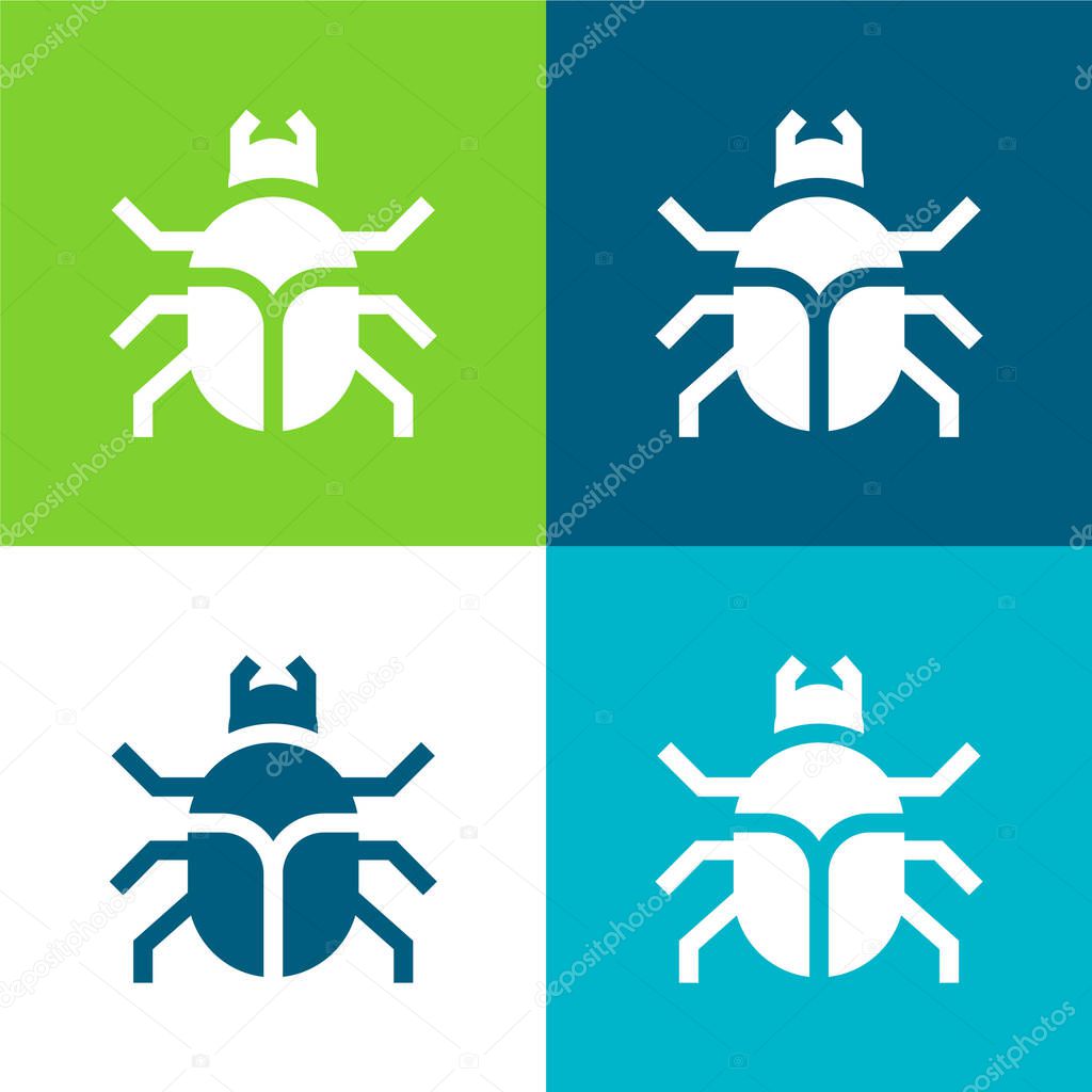 Beetle Flat four color minimal icon set