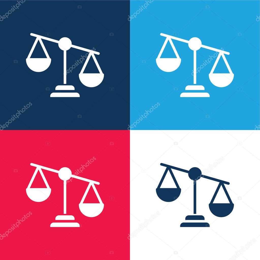 Balance blue and red four color minimal icon set
