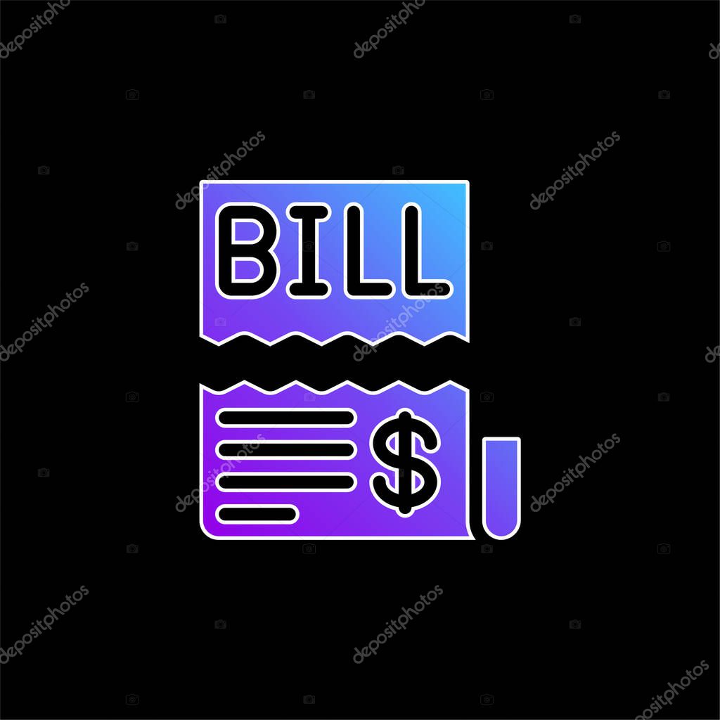 Bill blue gradient vector icon