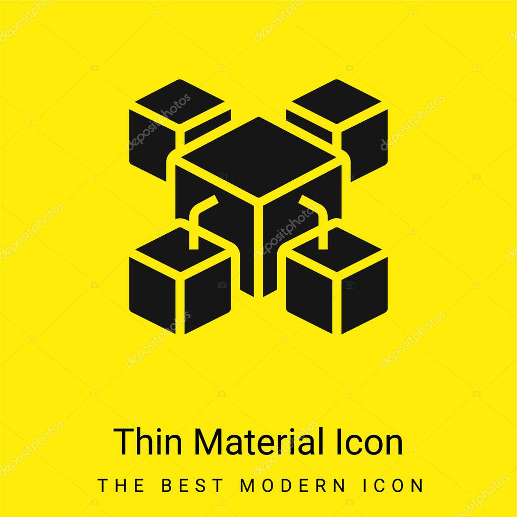 Blockchain minimal bright yellow material icon