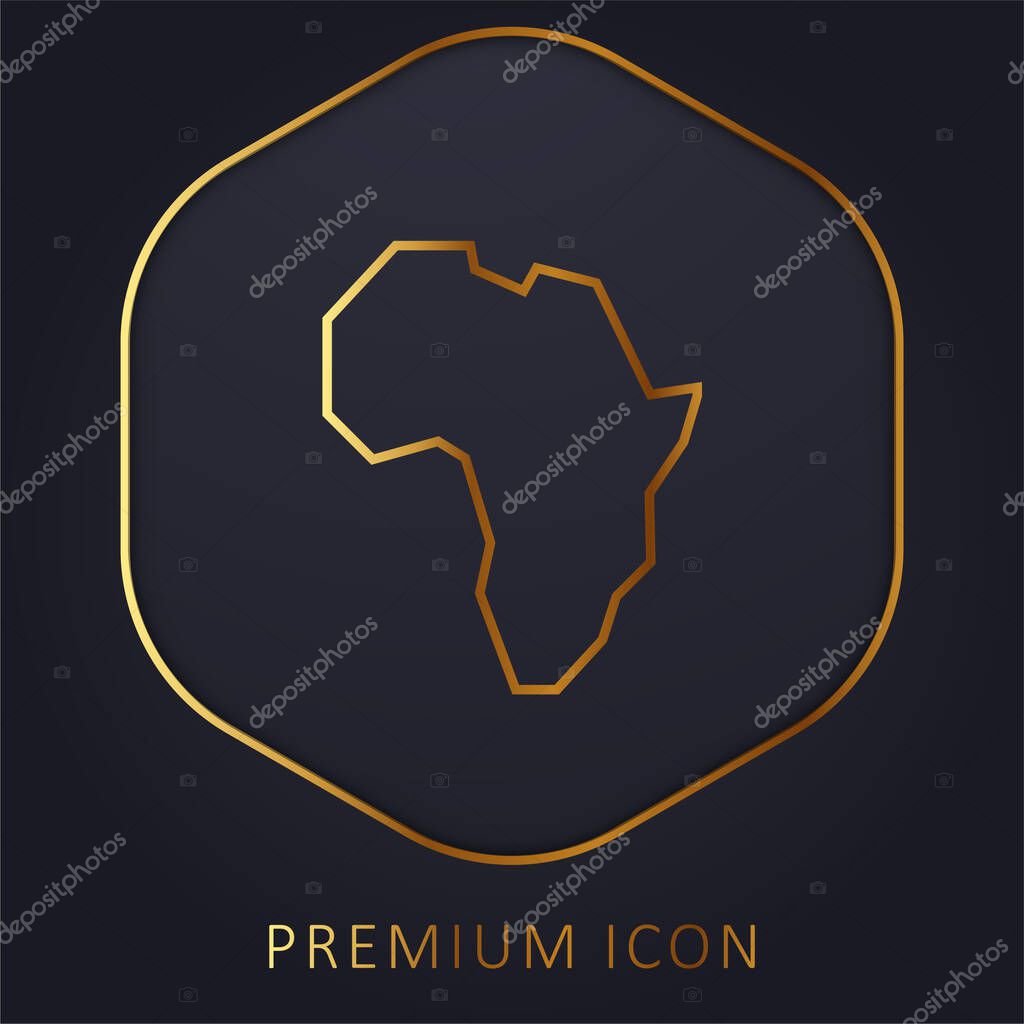 Africa golden line premium logo or icon