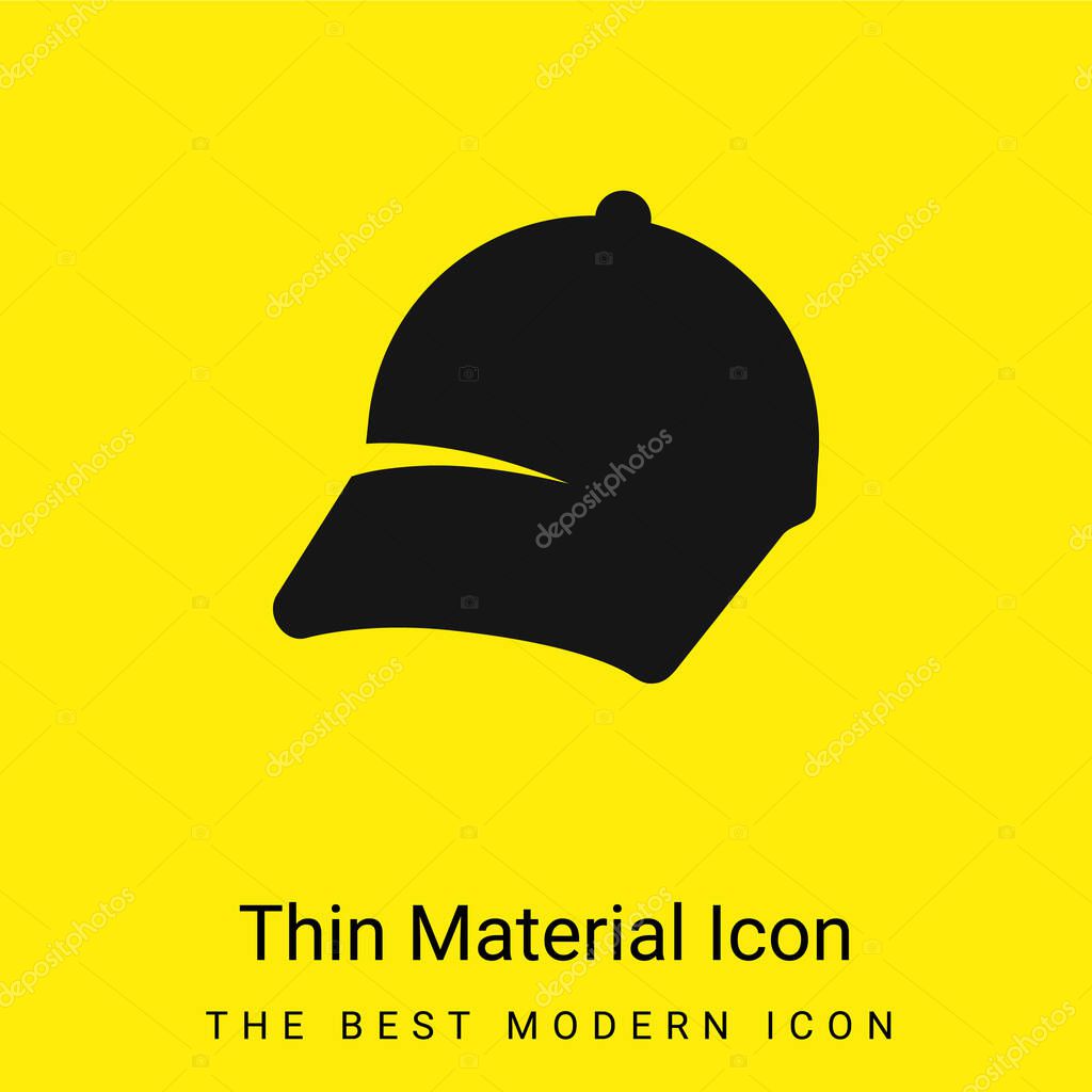 Baseball Cap minimal bright yellow material icon