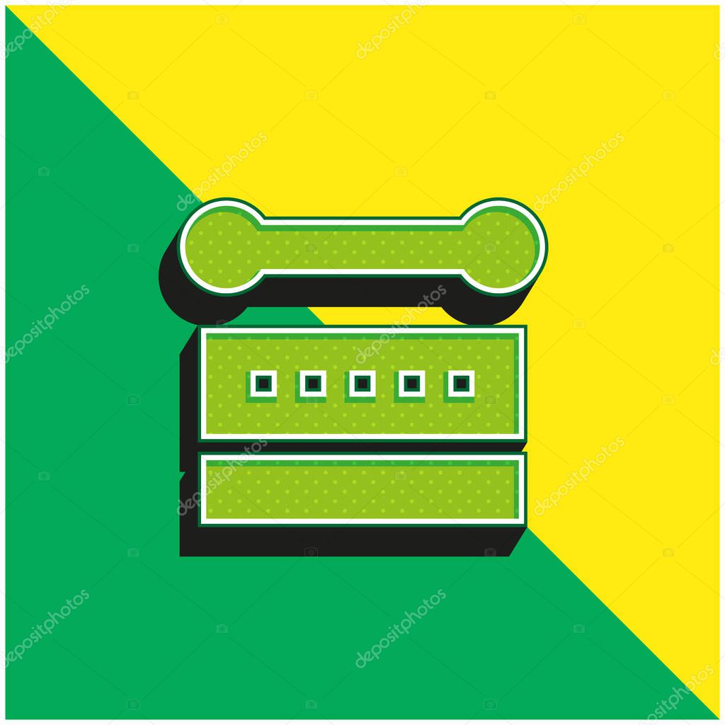 Bodhr n Green and yellow modern 3d vector icon logo