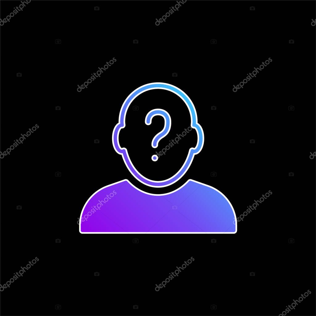 Anonymous blue gradient vector icon