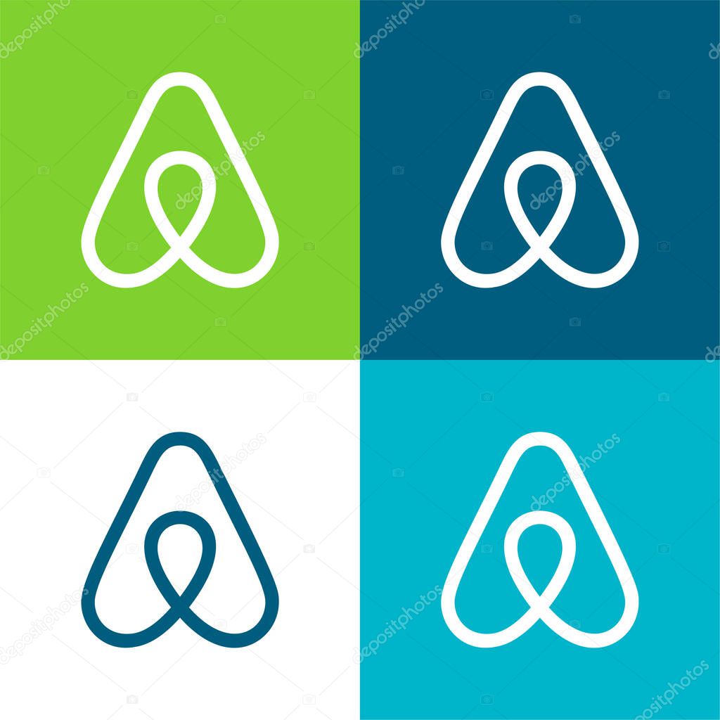 Airbnb Flat four color minimal icon set