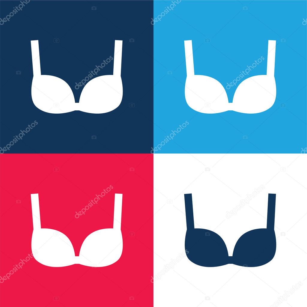 Bra blue and red four color minimal icon set