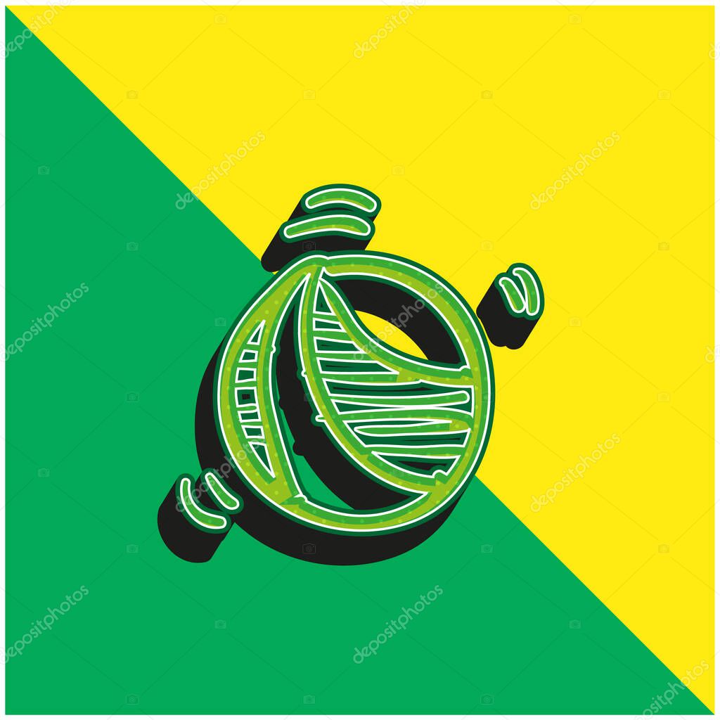 Bouncing Ball Toy Green and yellow modern 3d vector icon logo