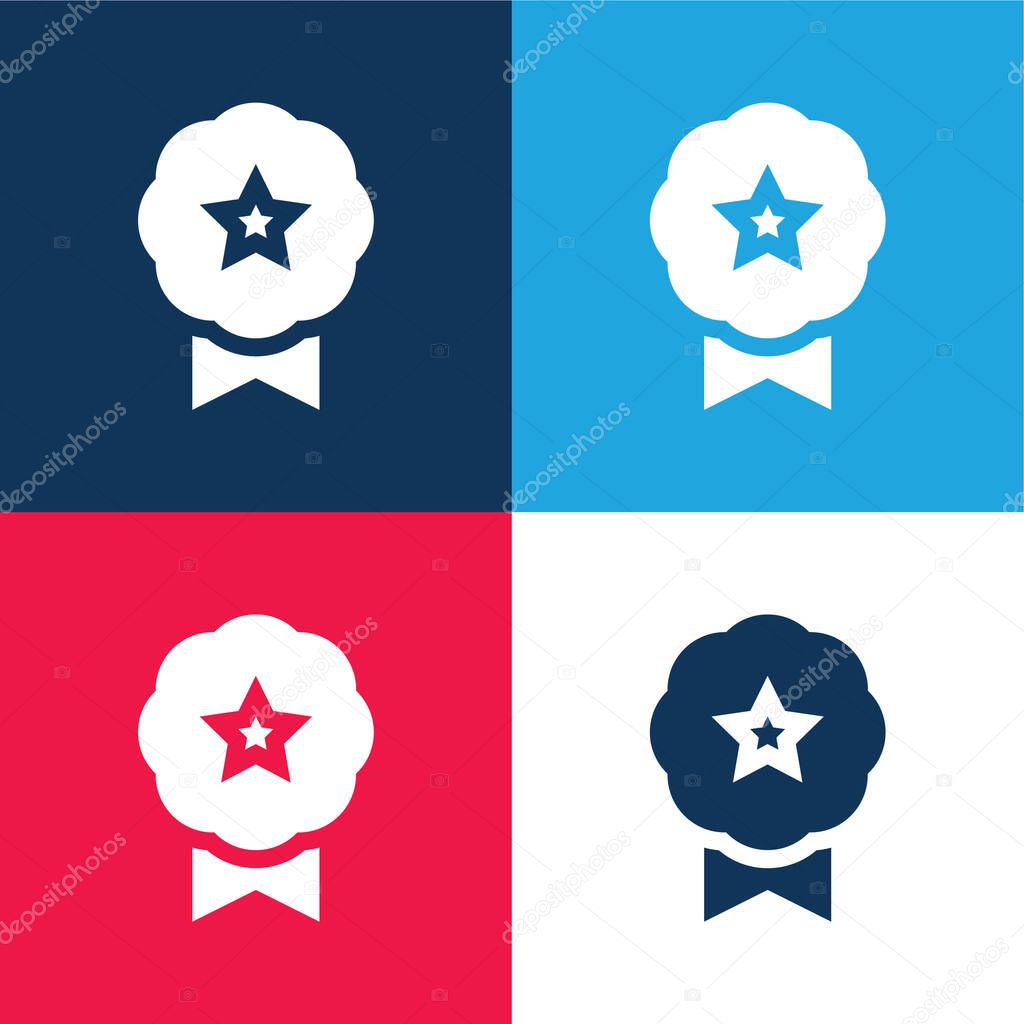 Badge blue and red four color minimal icon set