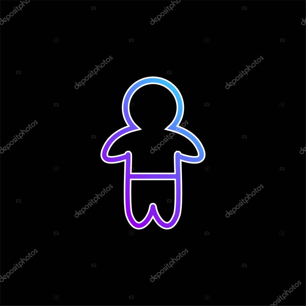 Baby Standing Outline With Pants blue gradient vector icon
