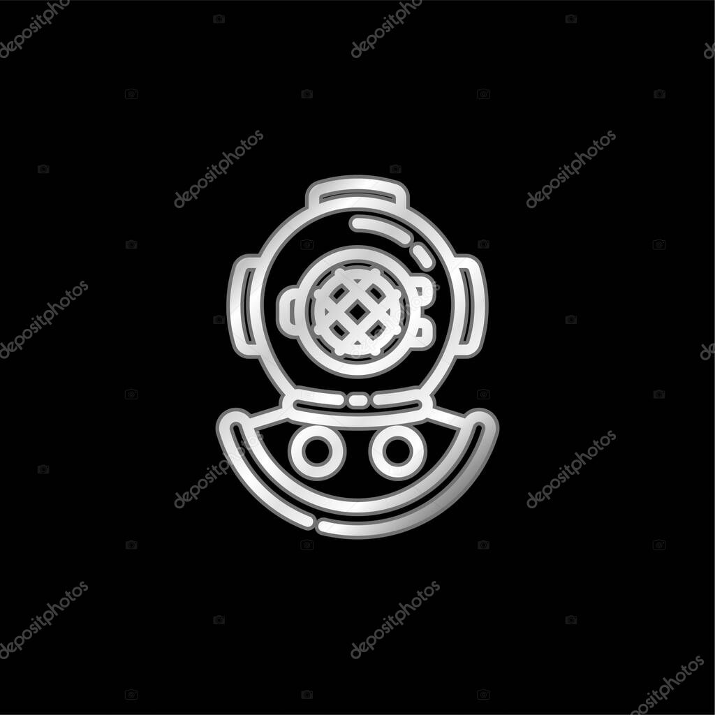 Aqualung silver plated metallic icon