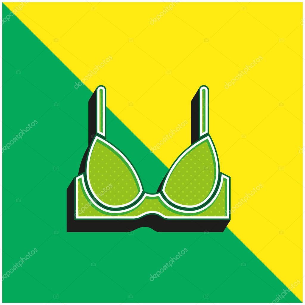 Bra Green and yellow modern 3d vector icon logo