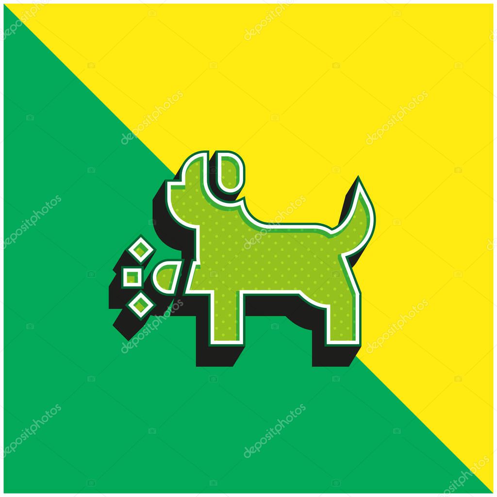 Animal Green and yellow modern 3d vector icon logo