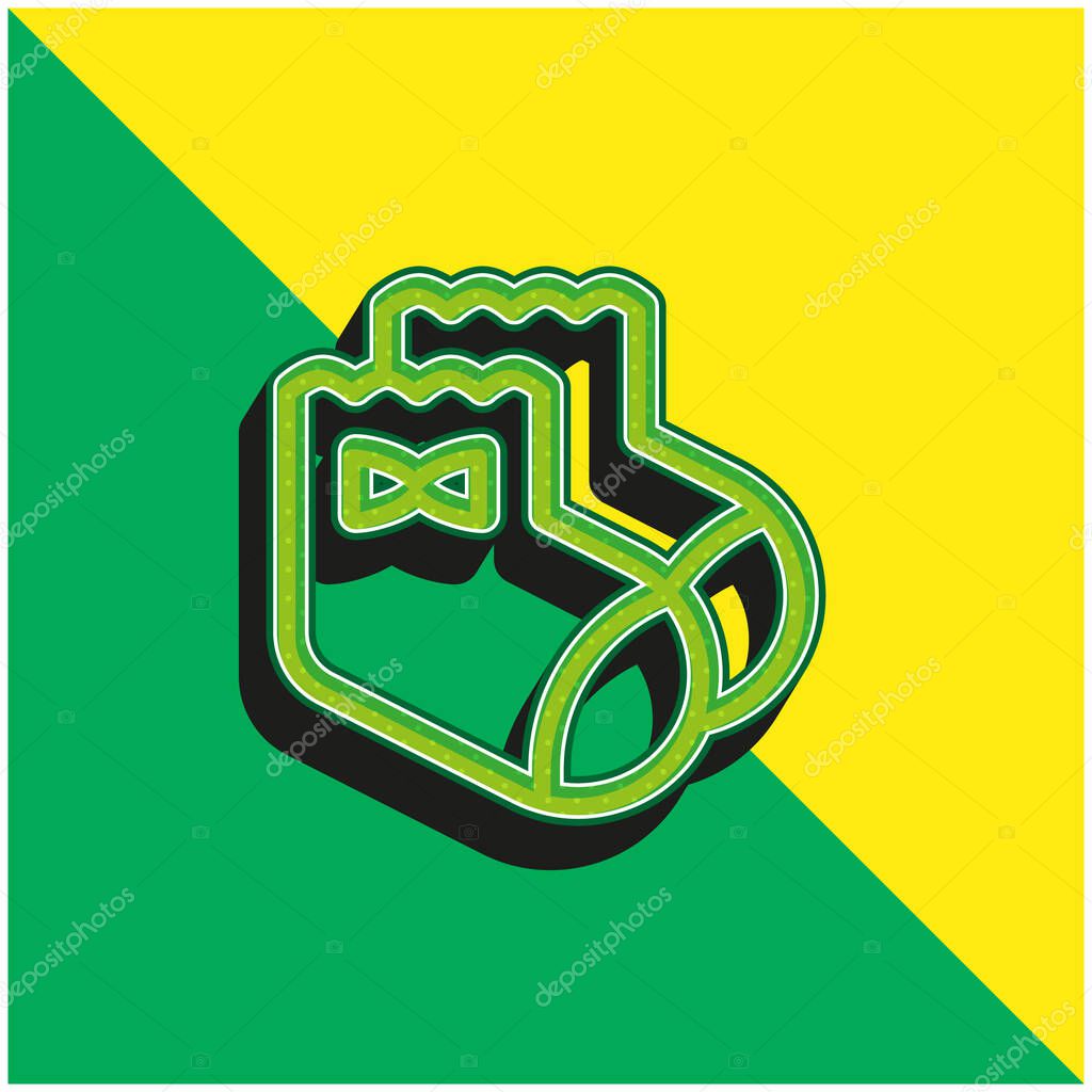 Baby Socks Green and yellow modern 3d vector icon logo