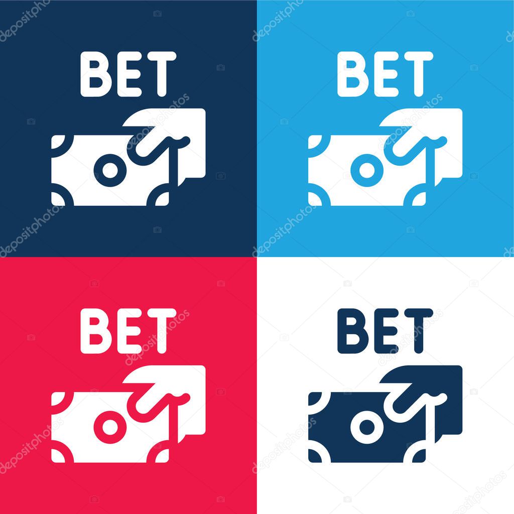 Bet blue and red four color minimal icon set