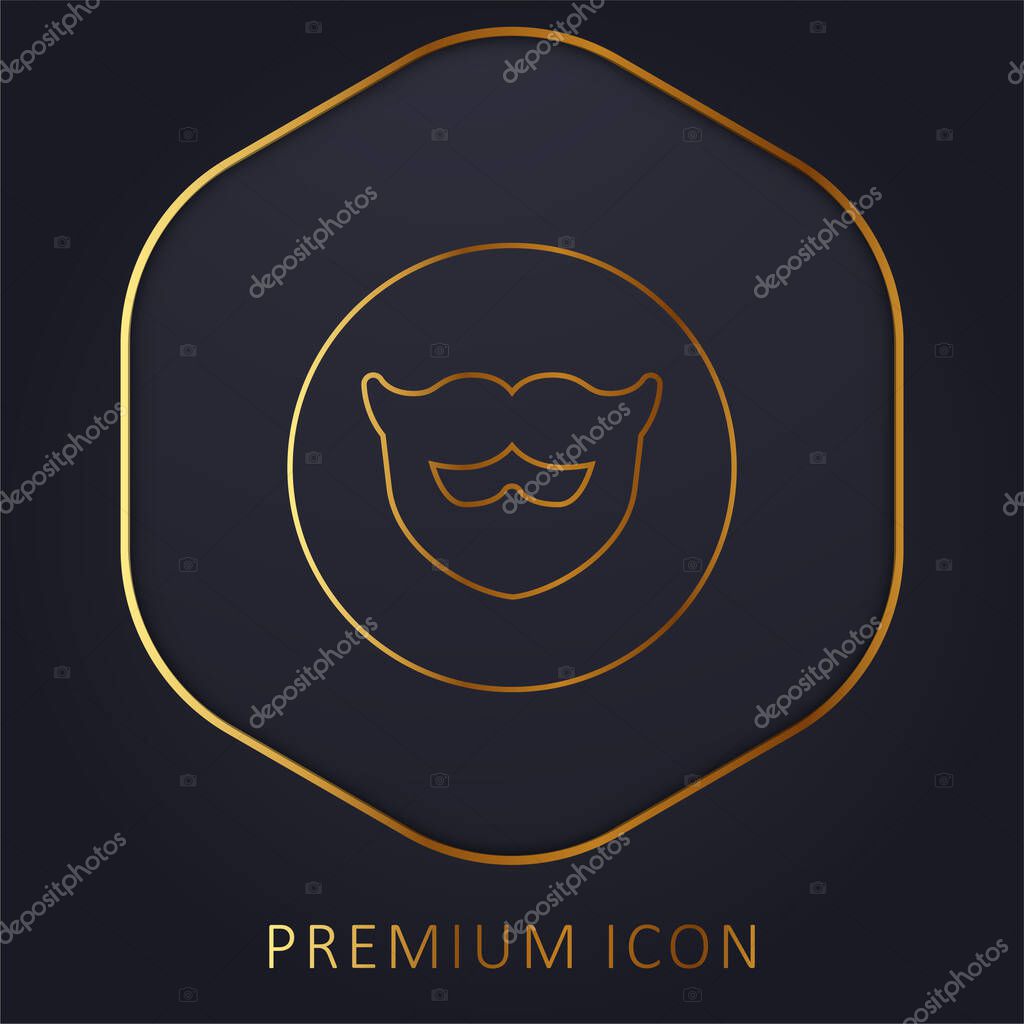 Barber Shop golden line premium logo or icon