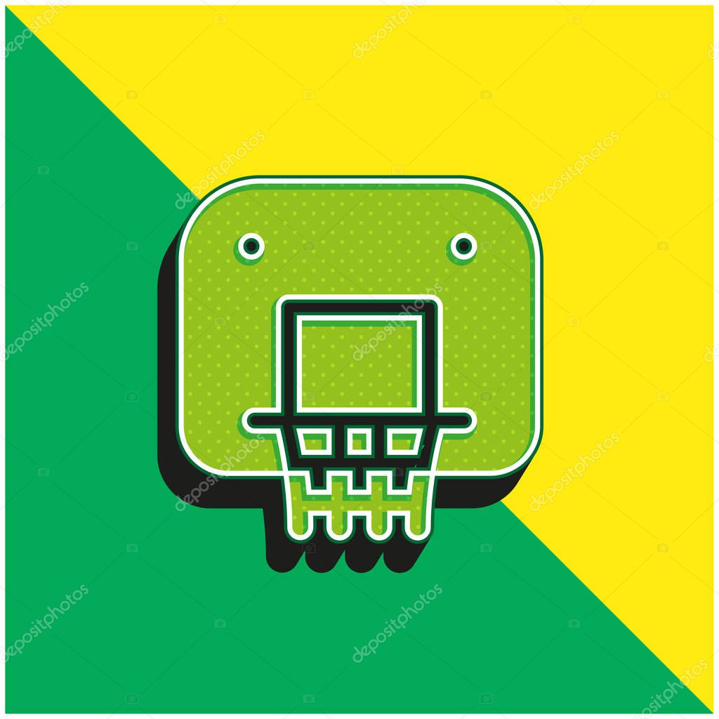 Backboard Green and yellow modern 3d vector icon logo