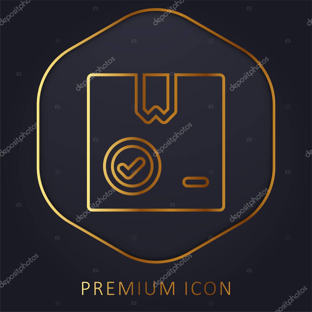 Box golden line premium logo or icon