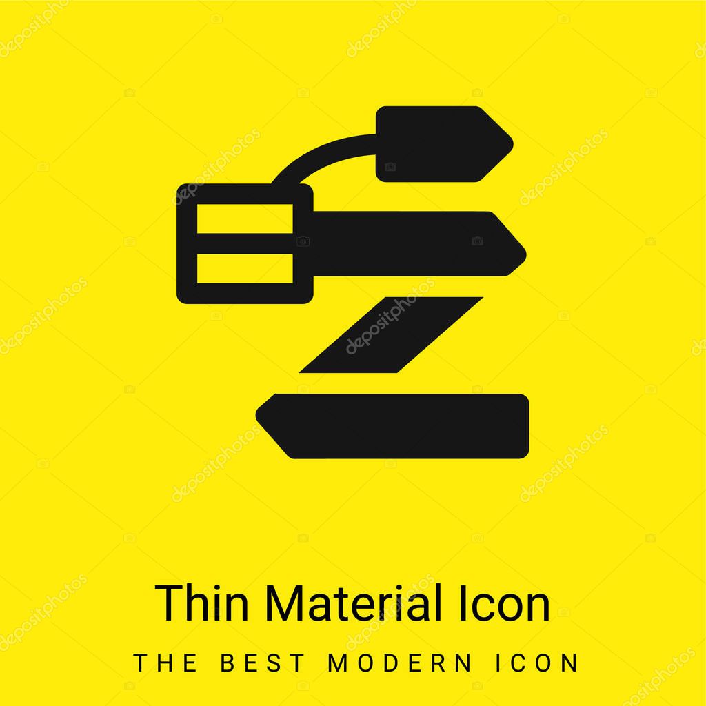 Belt minimal bright yellow material icon