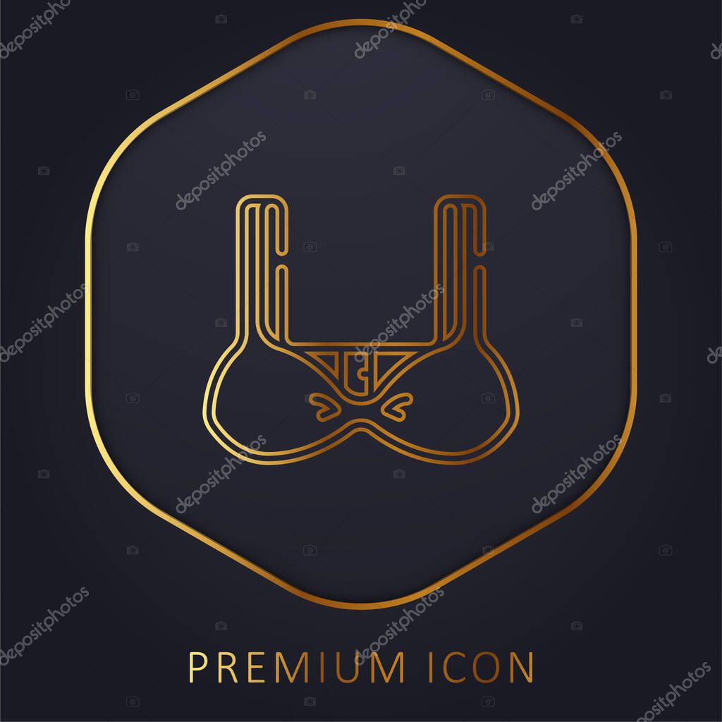 Bra golden line premium logo or icon