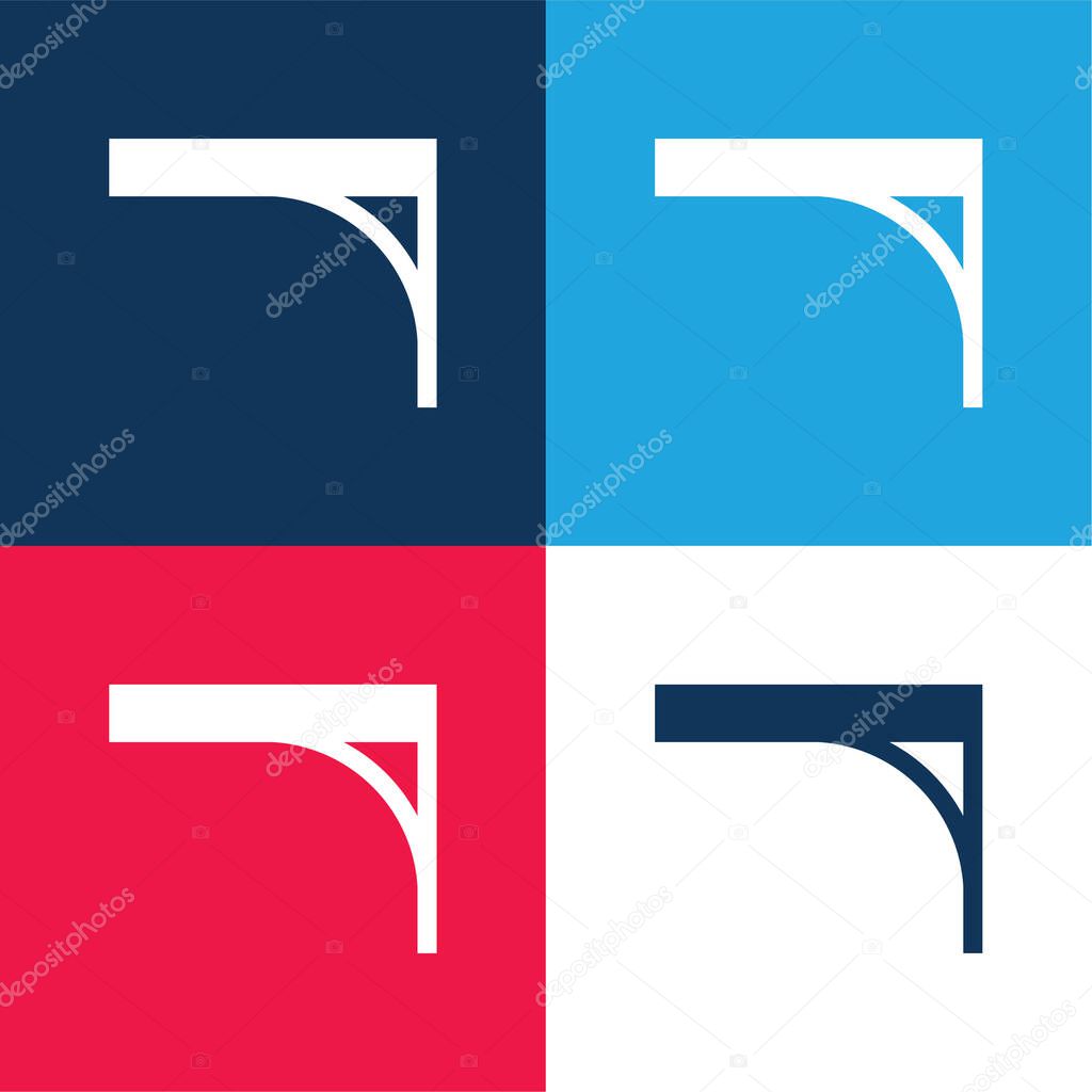 Bracket blue and red four color minimal icon set