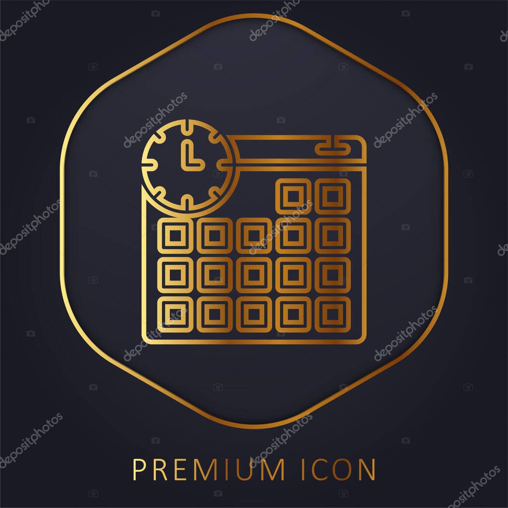 Appointment golden line premium logo or icon