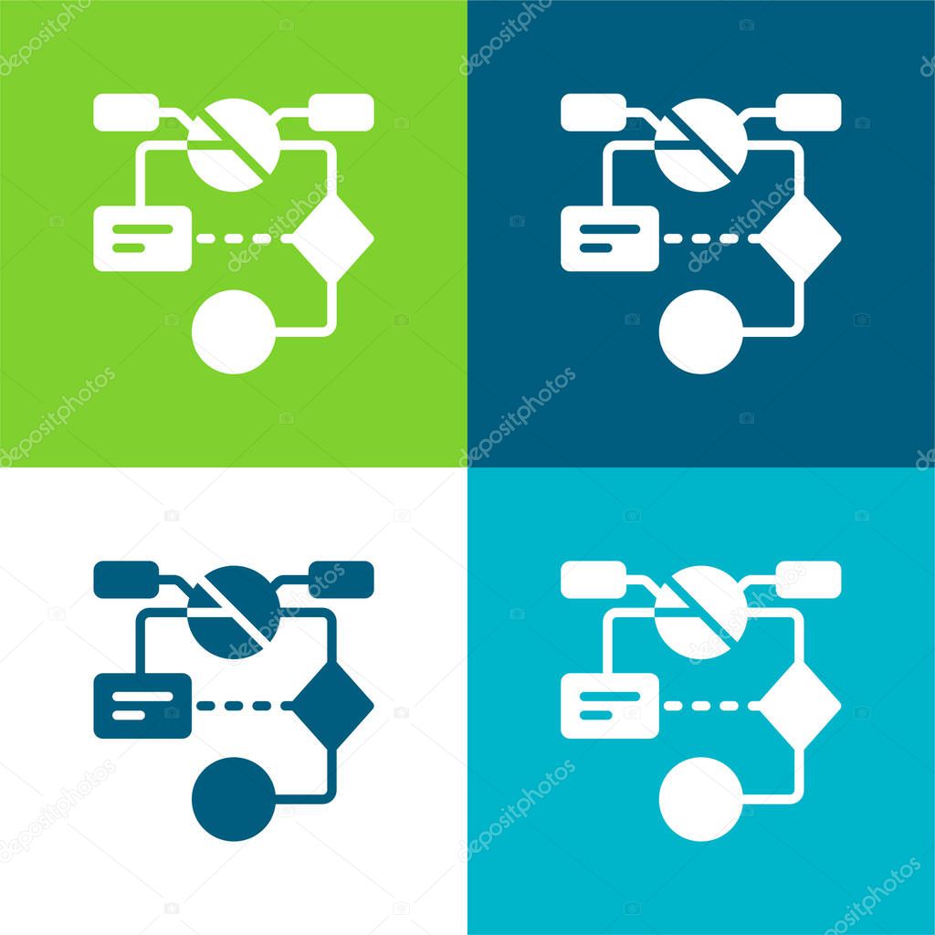 Algorithm Flat four color minimal icon set