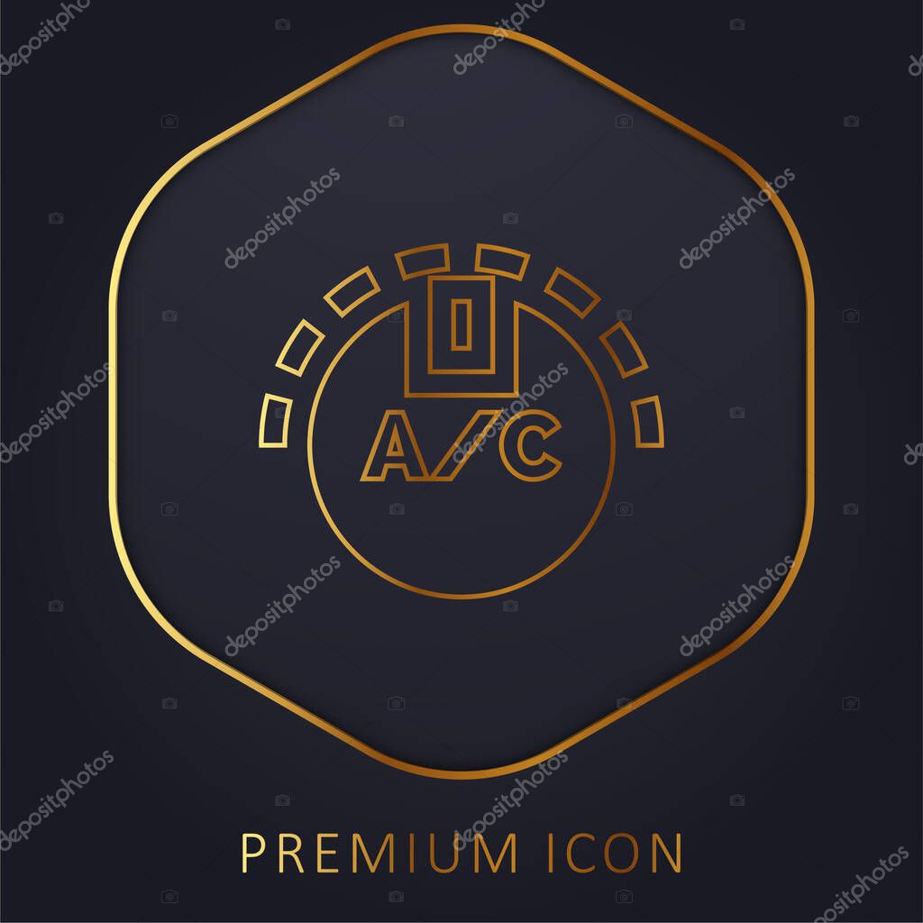 Air Conditioner golden line premium logo or icon