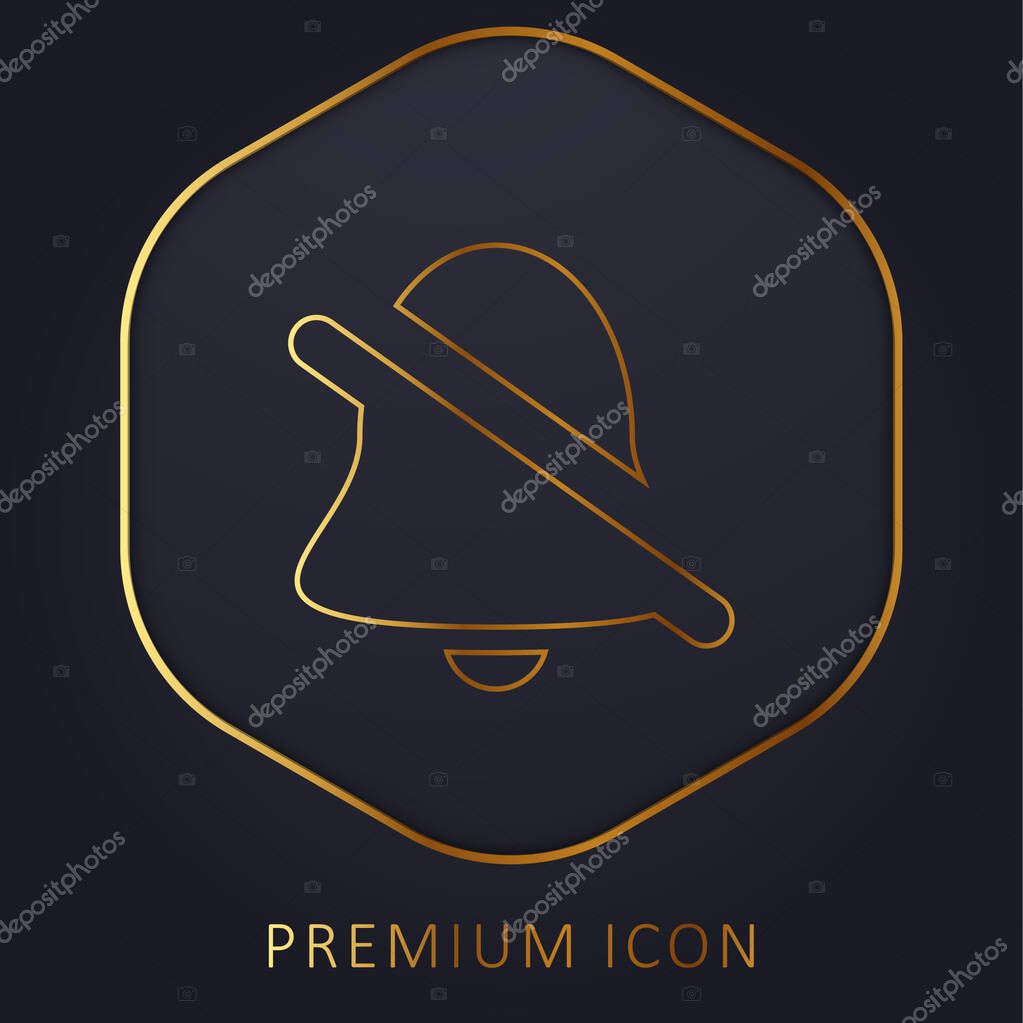 Alarm Off golden line premium logo or icon