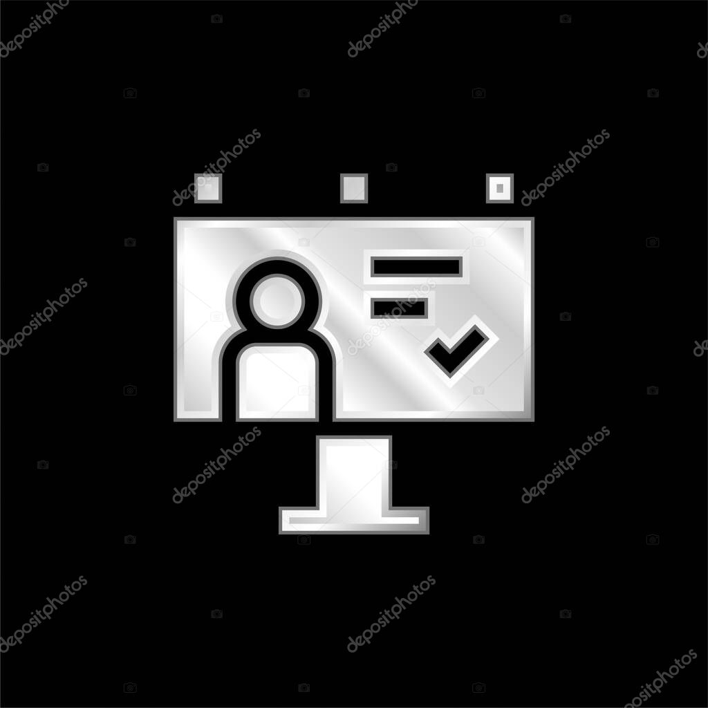 Billboard silver plated metallic icon