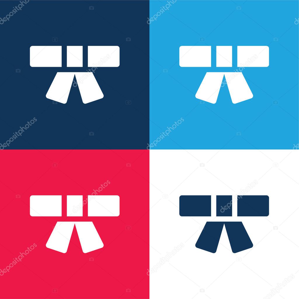 Belt blue and red four color minimal icon set